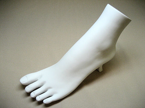 Polystyrene Foot Display White